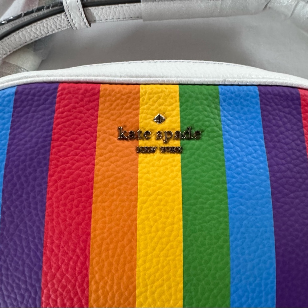 NWT Kate Spade Kourtney Rainbow Stripe Crossbody Camera Bag - Picture 15 of 16